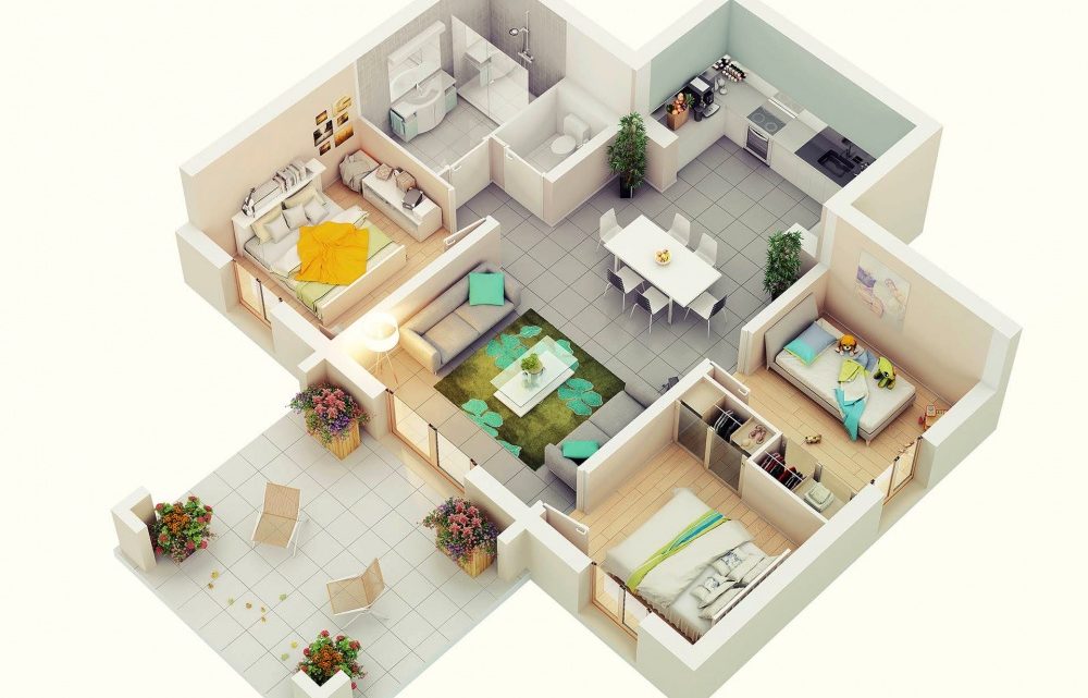 Design Your Future Home With 3 Bedroom 3D Floor Plans