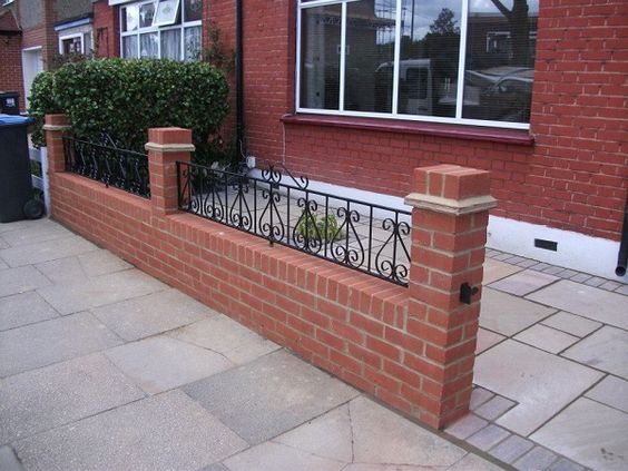 creative fence of bricks
