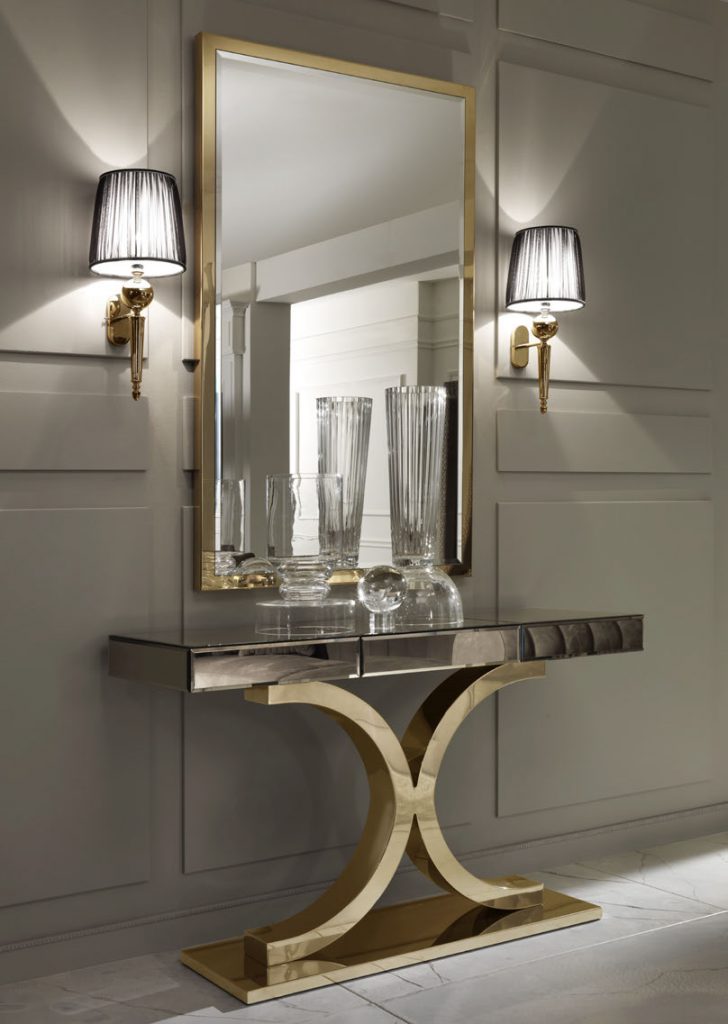 console table with wall mirror