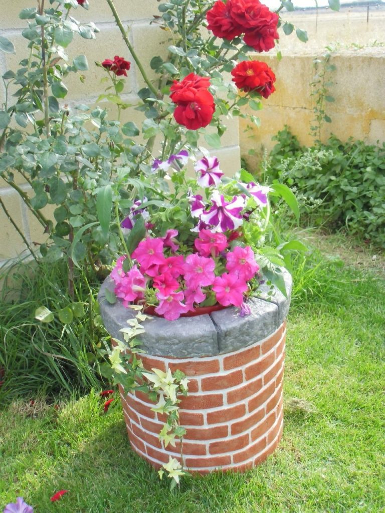 planter of bricks