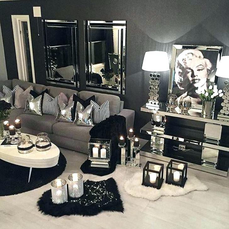 black and white living room