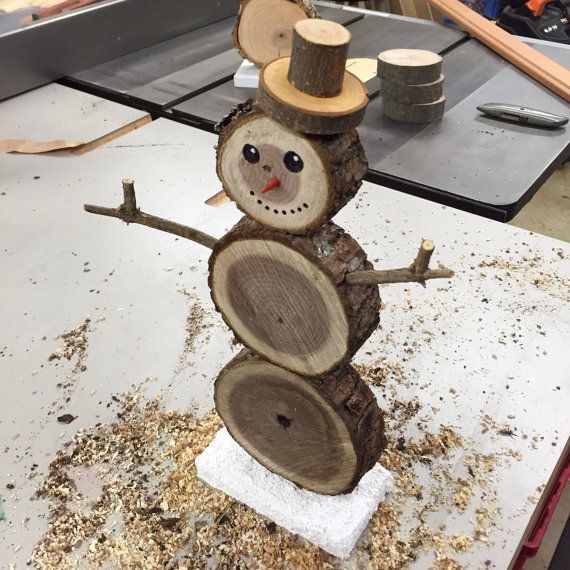 snowman of wooden logs