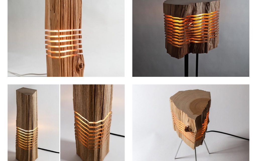 Wooden Sliced Lamps For Authentic Home Design