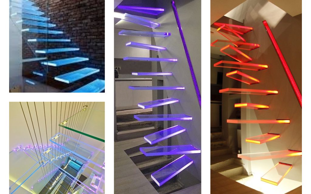 Luxury Glass Stairs With Lighting