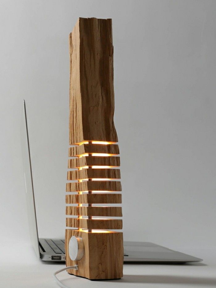 reclaimed wood lamp