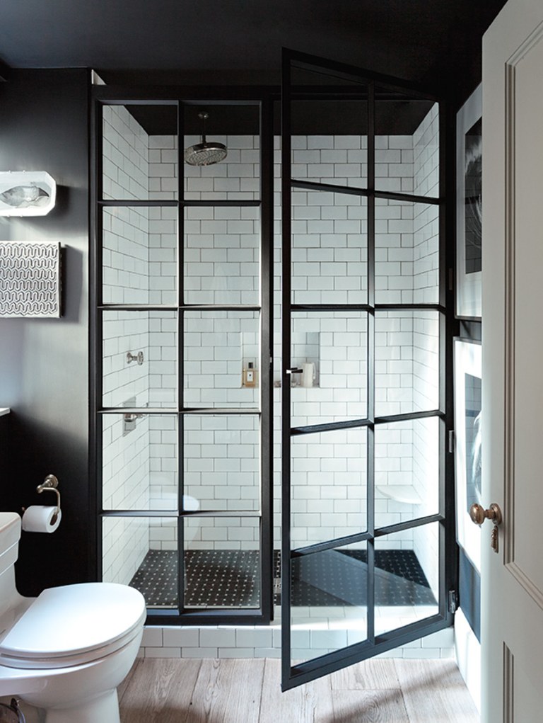 bathroom glass door