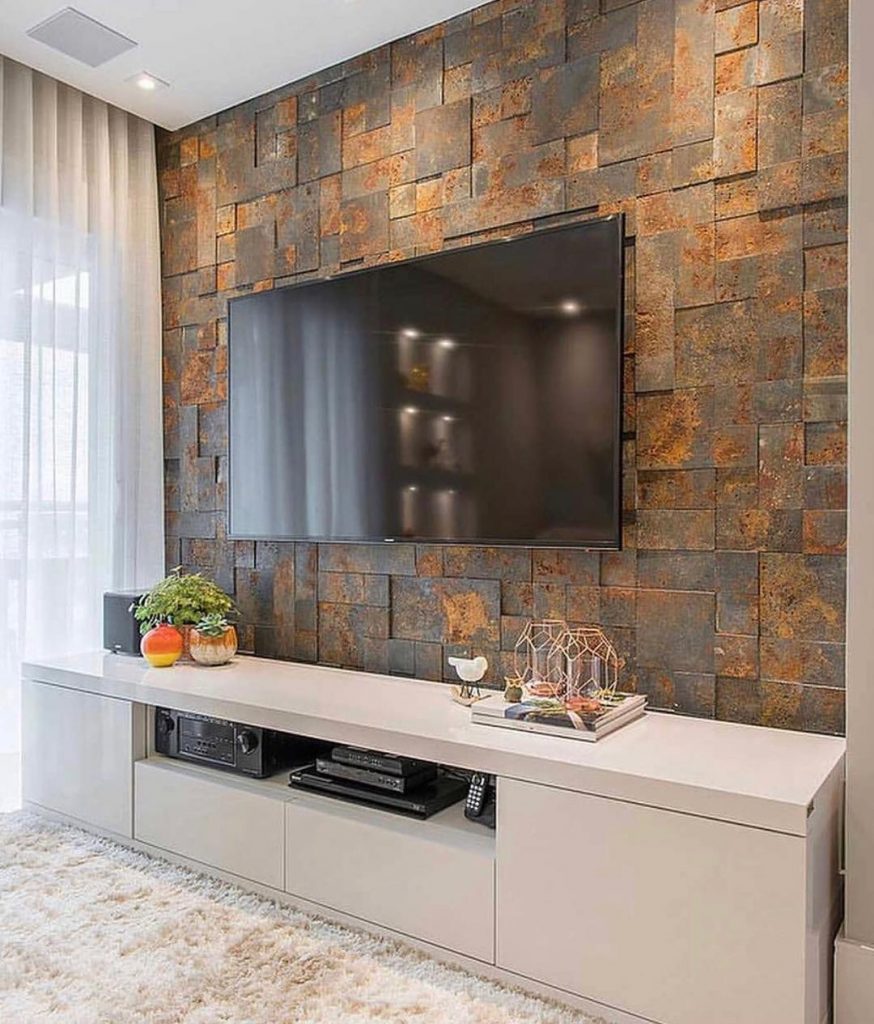 stone wall tv stand