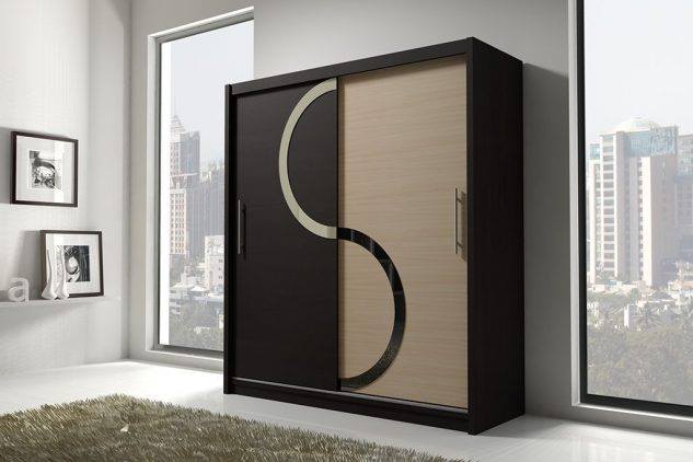 black and cream wardrobe design