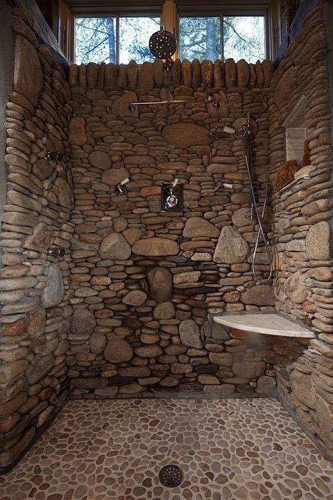 stones bathroom walls