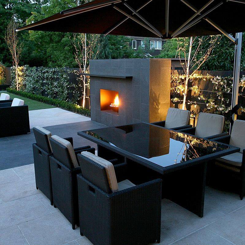 fireplace in backyard
