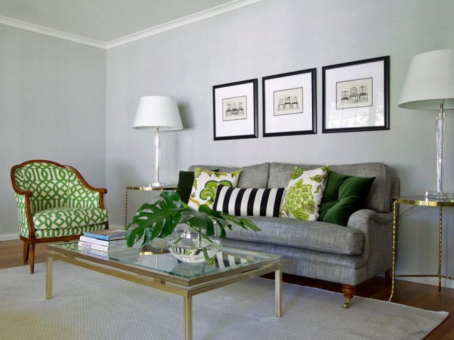 green-grey living room