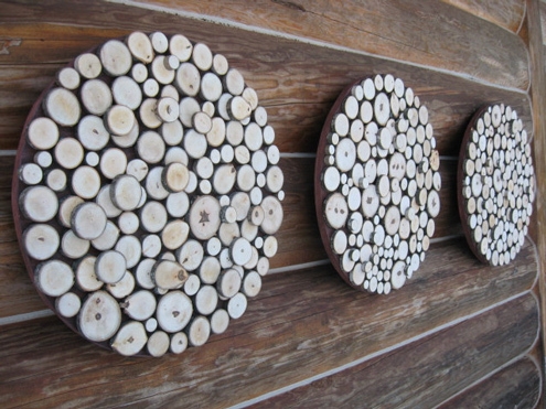 wood slices wall art