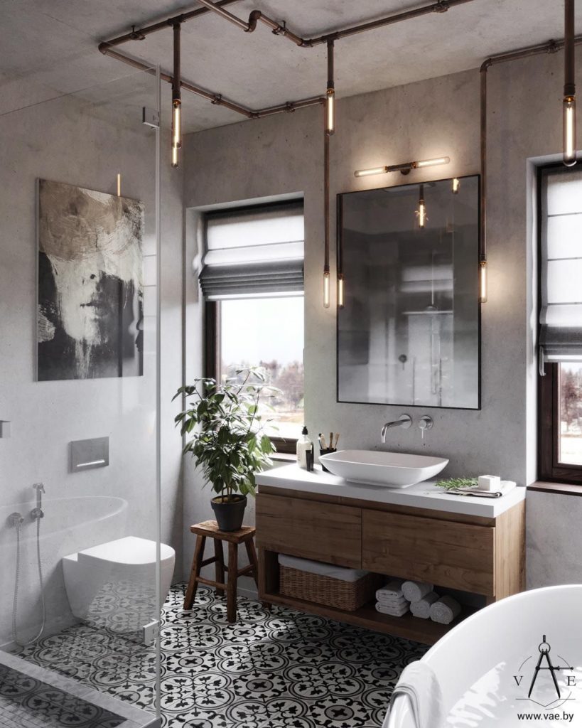 industrial bathroom