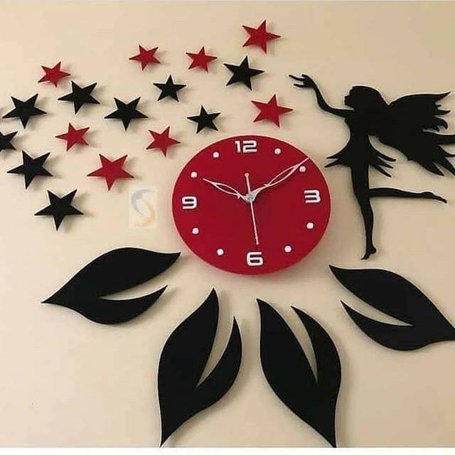 wall clock and 3D stickers