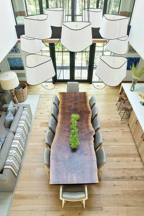 large rustic table dining room