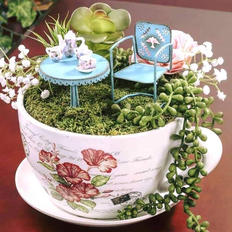 coffee cups garden