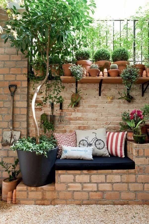 bricks wall in garden