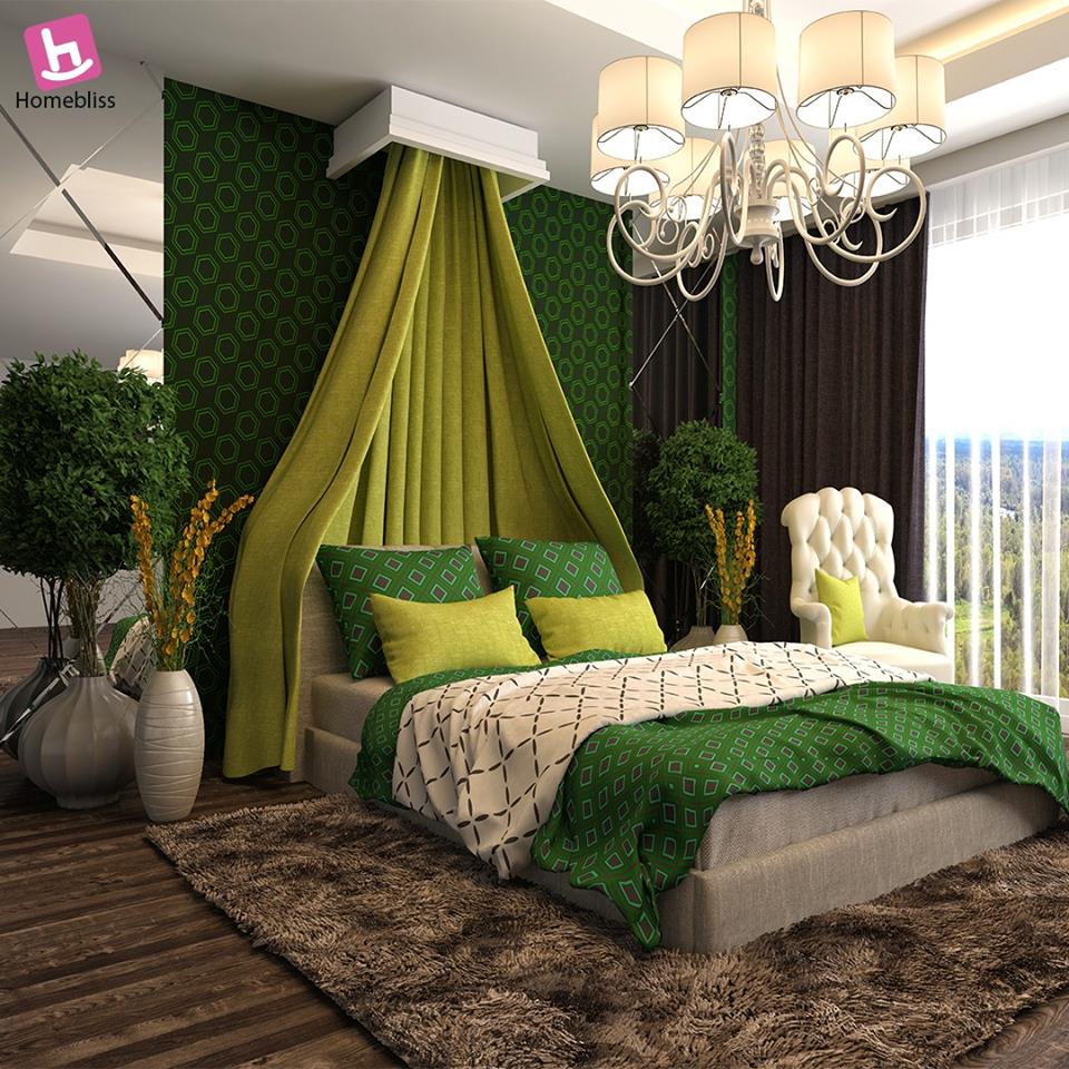 green bedroom