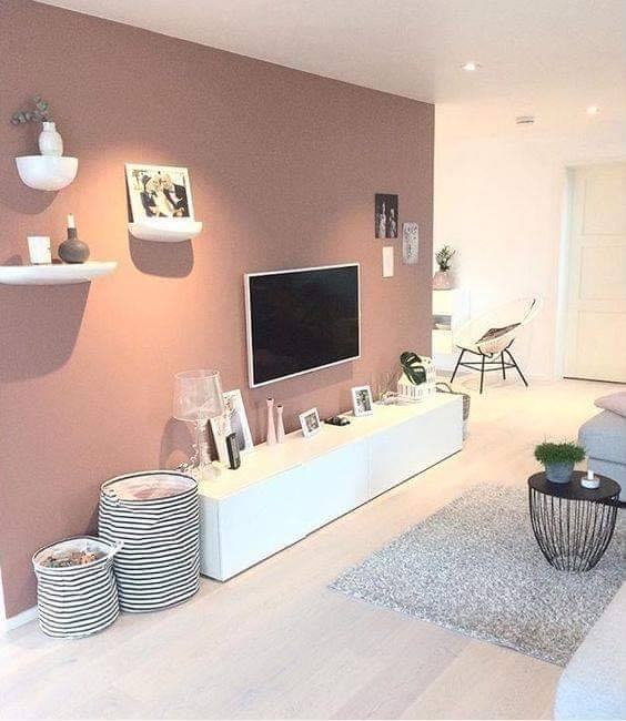 living room pink walls