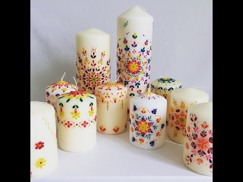 candle decor with hot wax