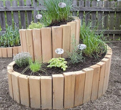 wooden spiral garden