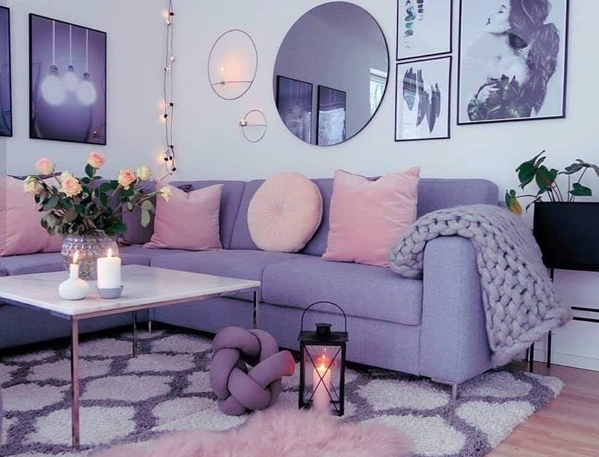 Elegant and Purple Living Room