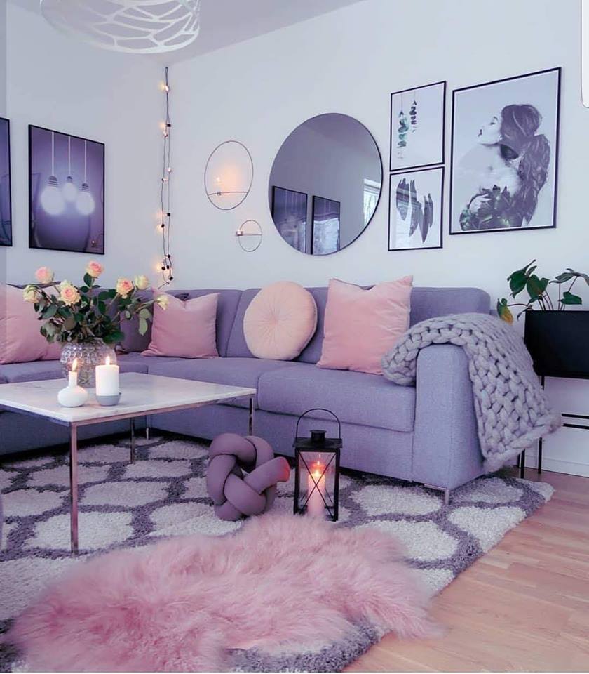 Elegant and Purple Living Room