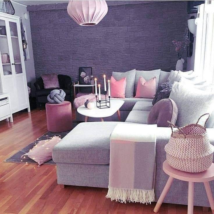 purple and pink living room