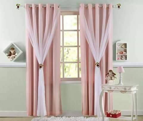 pink curtains