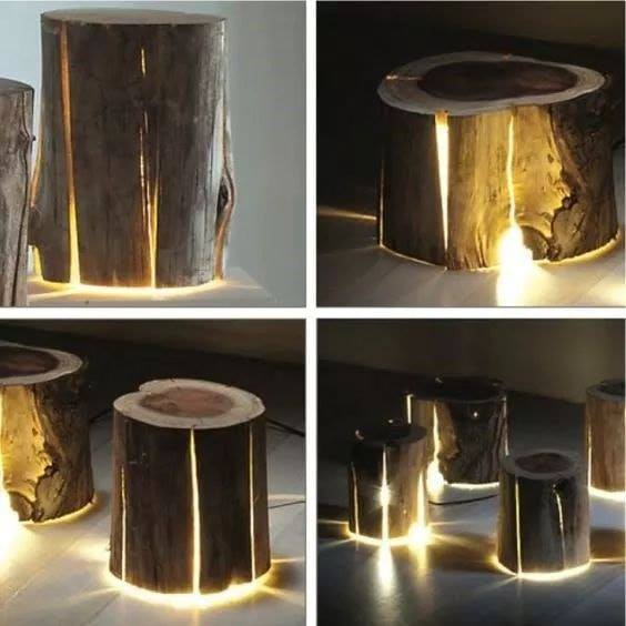 tree trunk lamp