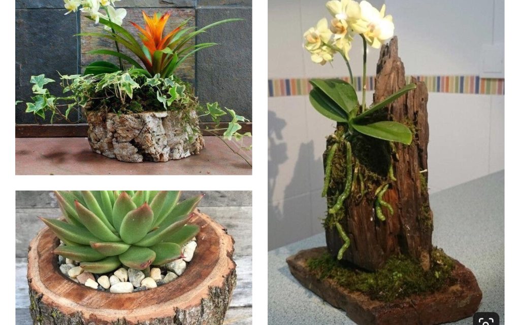 DIY Cute Tree Stump Vases