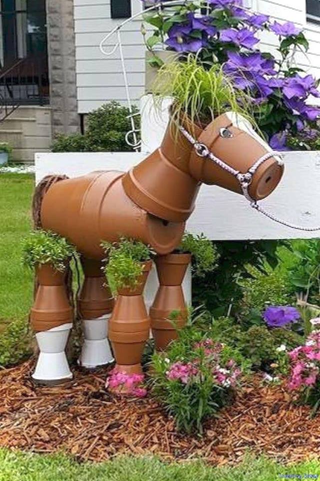 flower pots animals