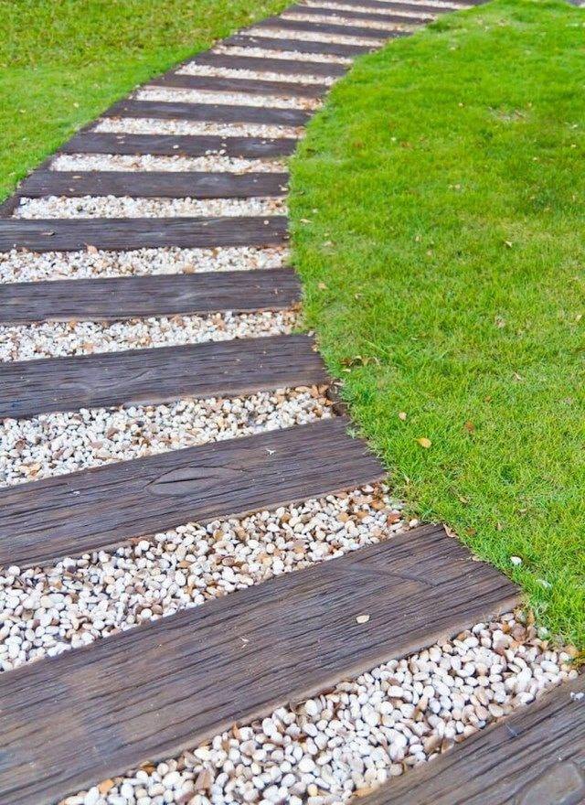 gravel and wood path