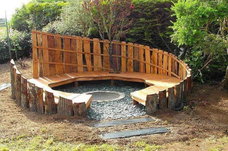 wooden seating areas