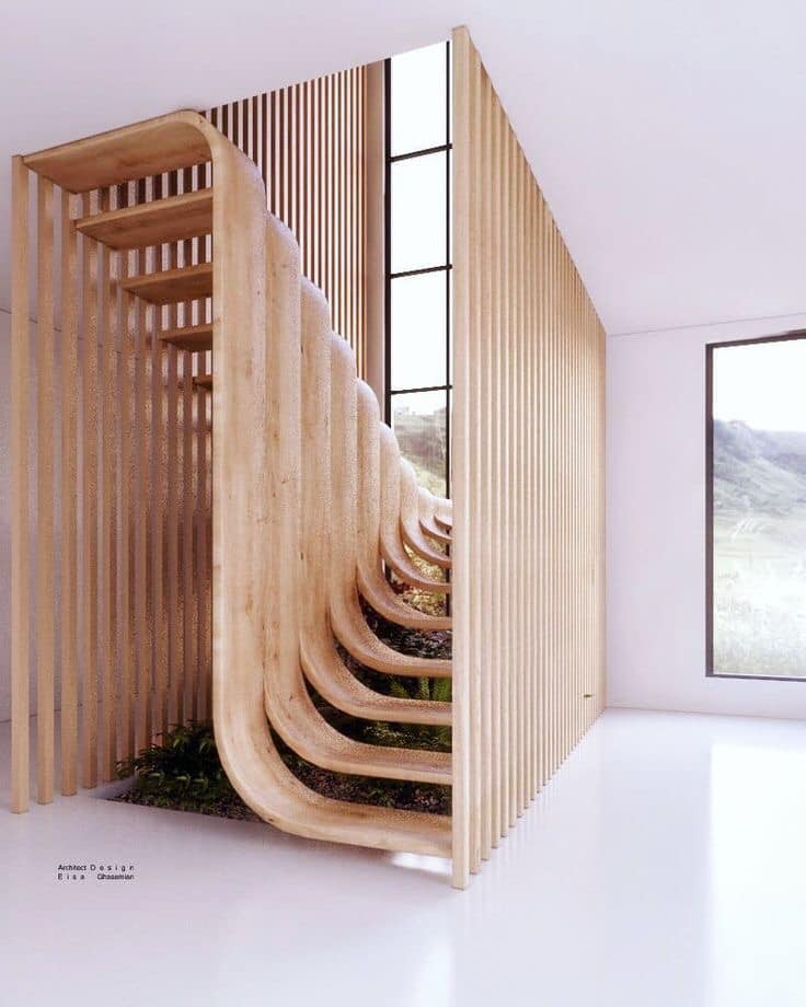 wooden unique steps