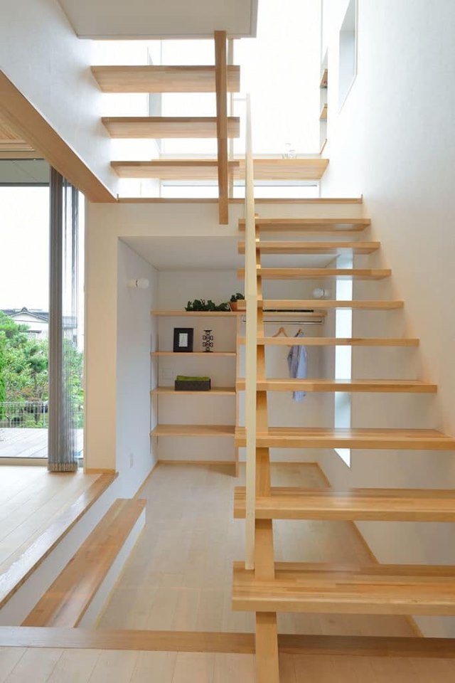 wooden interior stairs