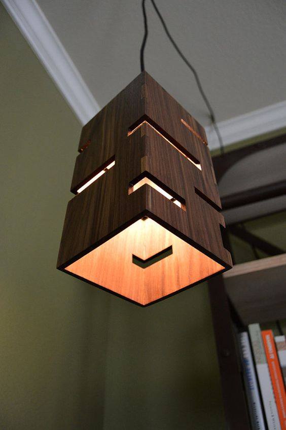 hanging wood chandelier