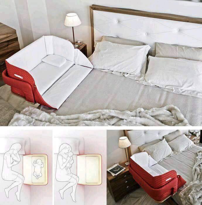 baby crib attached to bed