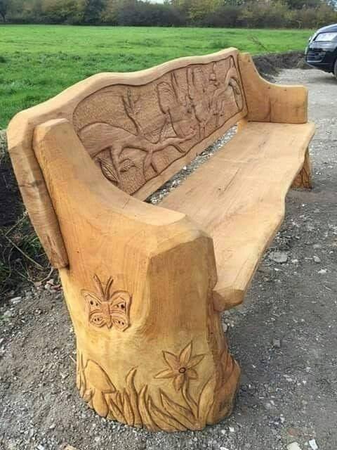 rustic wooden bench