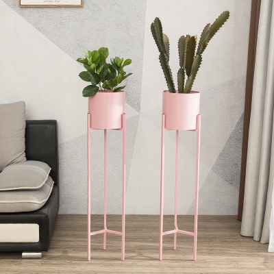 pink wrought iron flower pots