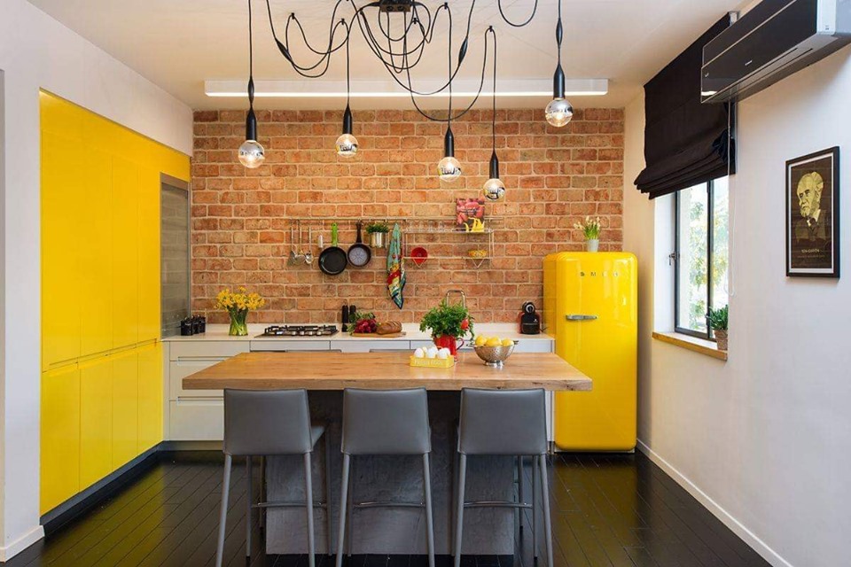 yellow kitchen