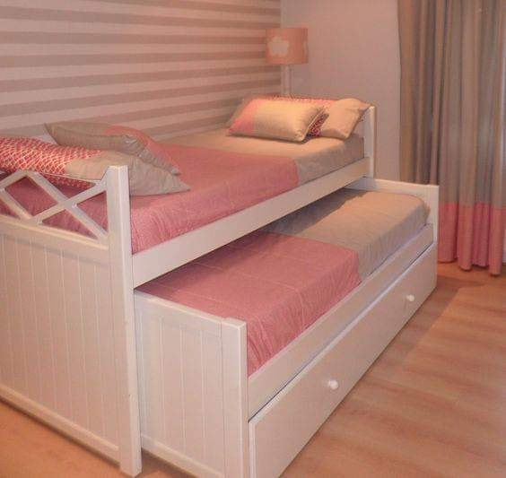 pink and white bed