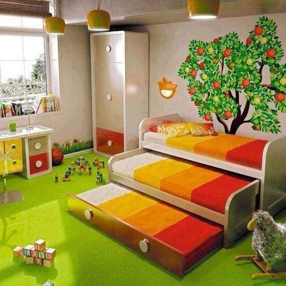 colorful bunk beds