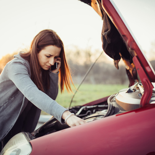 fixing the car