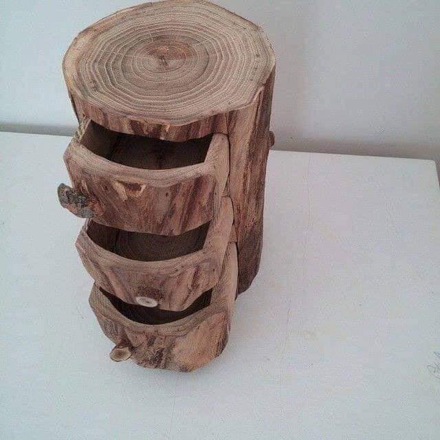 tree stump shelves