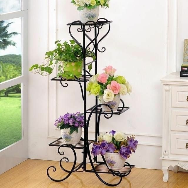 black wrought iron holders