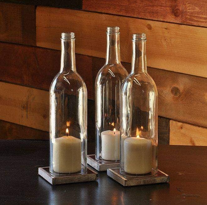 glass bottle candle holders