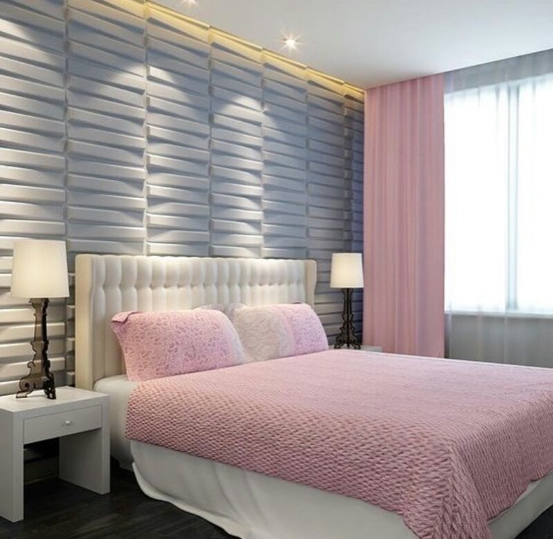 pink and grey bedroom