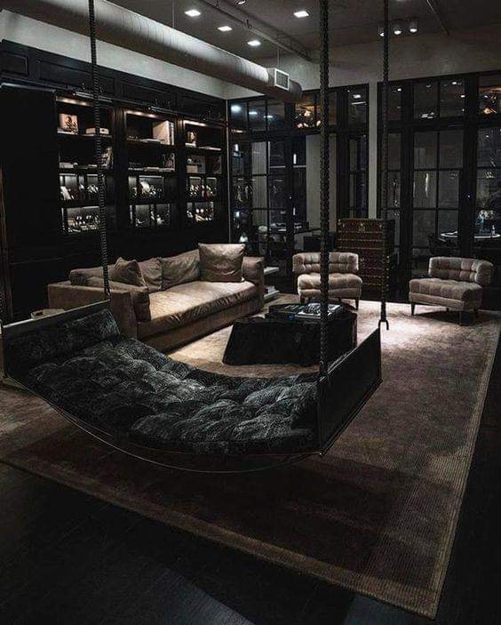 black living room