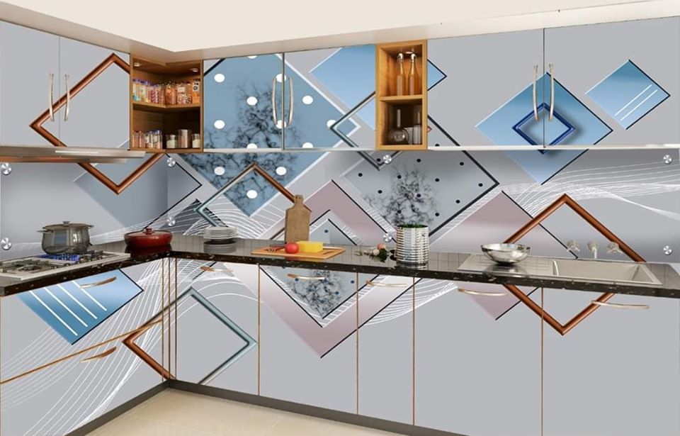 3d kitchen wallpaper design